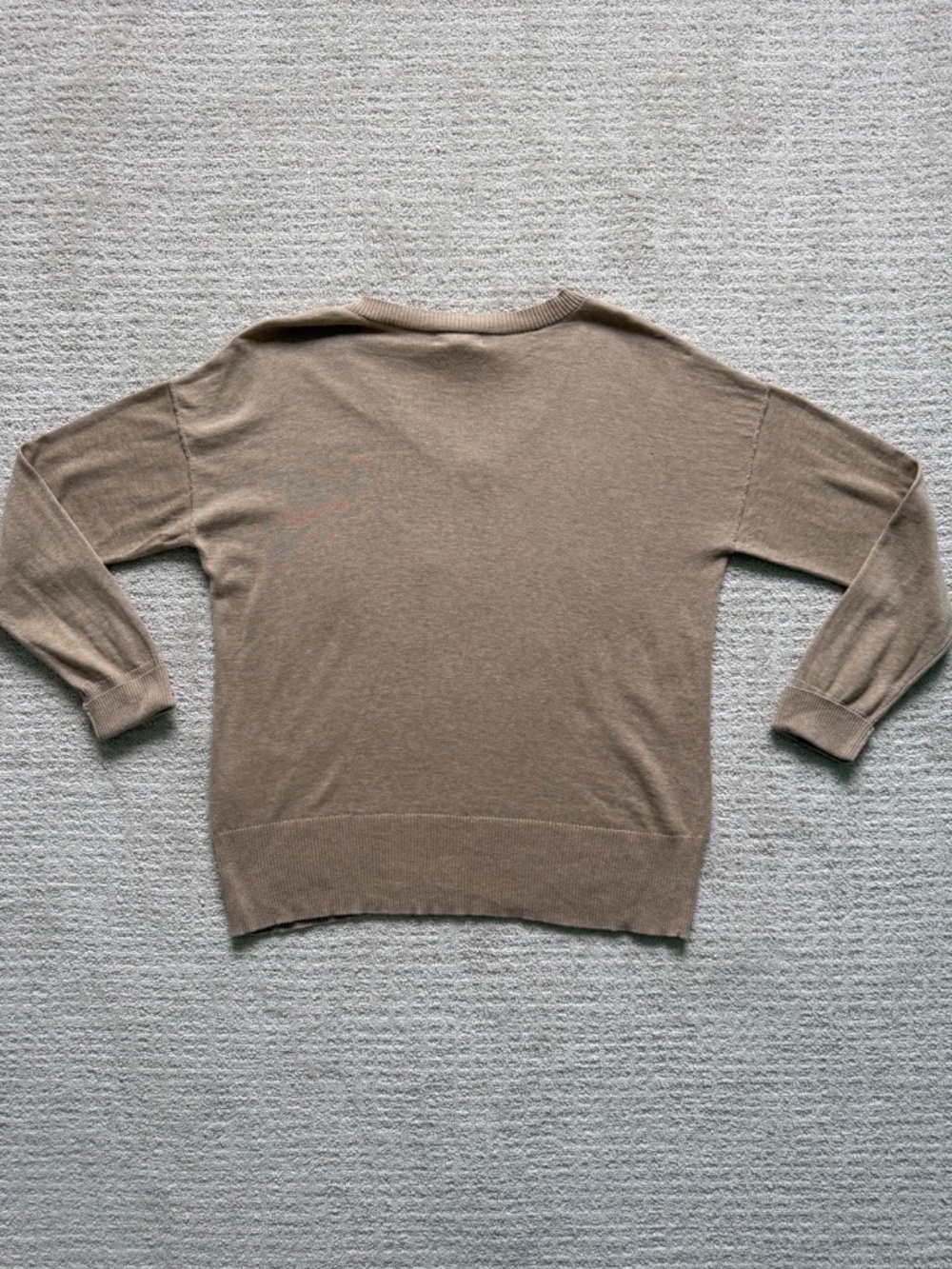 CALVIN KLEIN | V-Neck Oversized Tan Long Sleeve Sweater Sz M - Picture 2 of 5